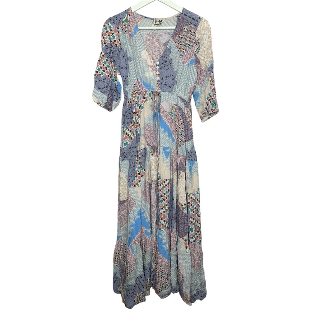 Jaase Multicolor Patchwork Maxi Dress